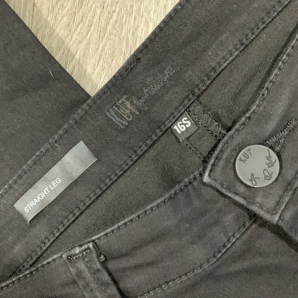 Kut from the Kloth Black Straight Leg Stretch Jeans     size 16S - Picture 7 of 11